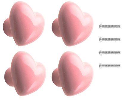 Roze Hartvormige Meubelgreep 4 stuks